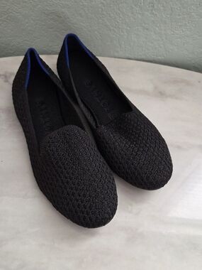Rothy's The Loafer Flats In Black /Blue  Size 7